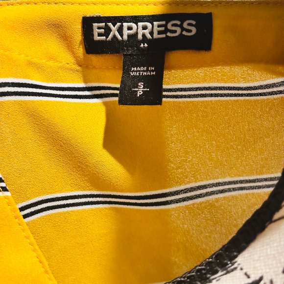 Express Vibrant Yellow Top with Stripes - Picture 1 of 3